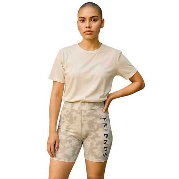 Friends Women's Wide Waistband Camo Biker Shorts Leggings  Size M # 401 - Picture 1 of 6